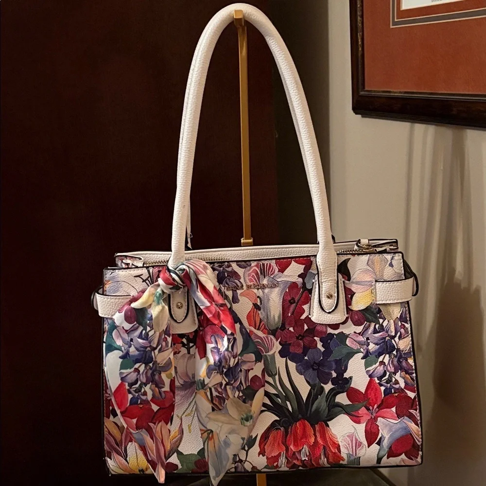 Floral Dana Buchanan Cora Handbag with Scarf Accent